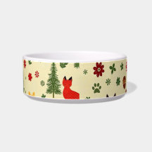 Cosy Woodland Christmas Dog Bowl - Rustikales Hirs
