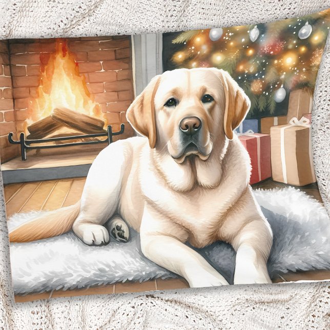 Cosy Yellow Labrador Retriever Dog Weihnachten Fleecedecke (Von Creator hochgeladen)