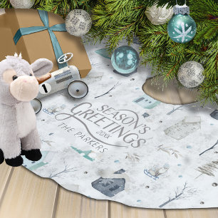 Cosy Zuhause Christmas Aquamarin ID985 Polyester Weihnachtsbaumdecke