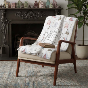 Cosy Zuhause Christmas Pink ID985 Fleecedecke