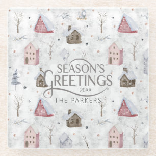 Cosy Zuhause Christmas Pink ID985 Glasuntersetzer