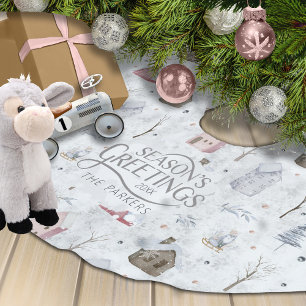 Cosy Zuhause Christmas Pink ID985 Polyester Weihnachtsbaumdecke