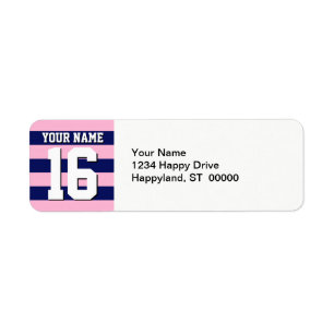 Cot Candy Pink Navy Blue Team Jersey Preppy Strip
