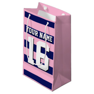 Cot Candy Pink Navy Blue Team Jersey Preppy Strip Kleine Geschenktüte