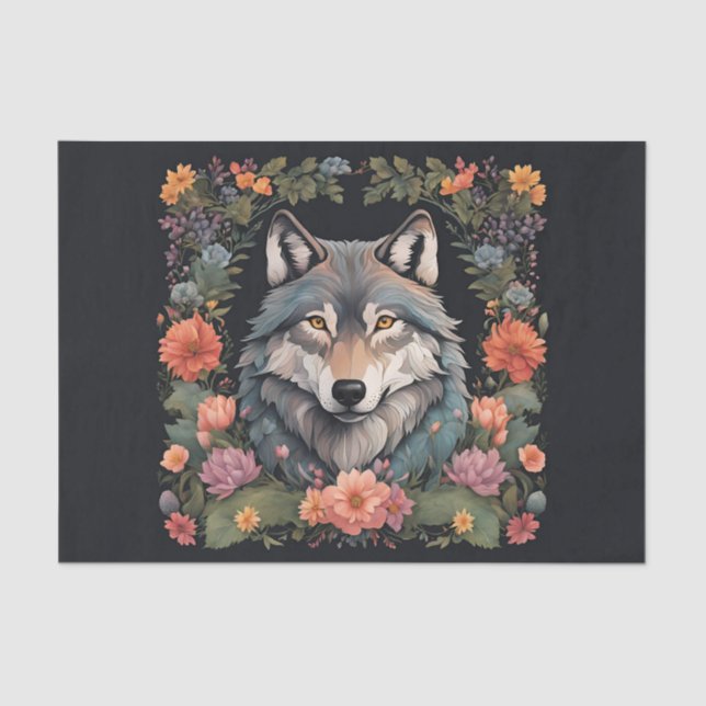 Cotagecore Wolf Decoupage Seidenpapier (Vorderseite)