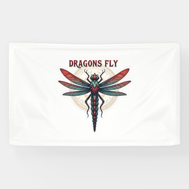 Cotattcore Aesthetic Dragonfly Mushroom Witchy Fl Banner (Horizontal)