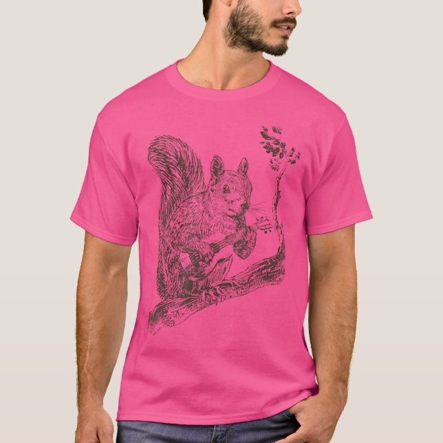 Cotattcore Ästhetisches Eichhörnchen Ukulele Gui s T-Shirt (Vorderseite)