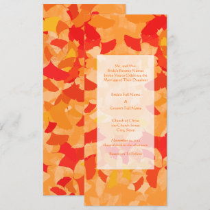 Cotattcore Coral Orange Red Herbstlaubs Hochzeit Einladung