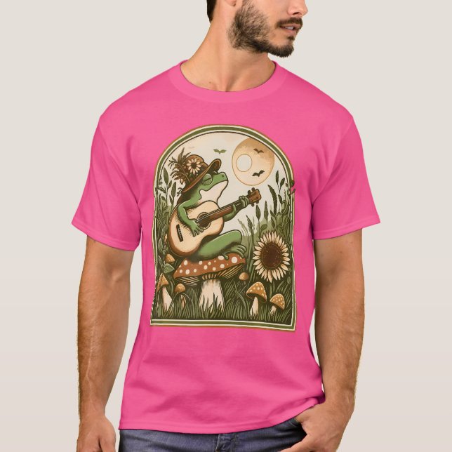 Cotattcore Frosch spielt seine akustische Gitarre T-Shirt (Vorderseite)