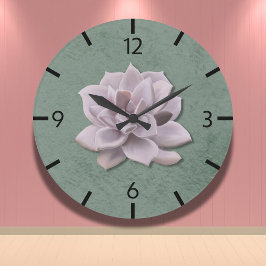Cotattcore Lavender Echeveria HandGezeichnet Große Wanduhr