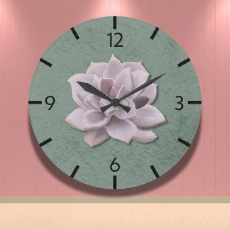 Cotattcore Lavender Echeveria HandGezeichnet Große Wanduhr