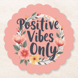 Cotattecore Floral Positive Vibes Inspiration Untersetzer