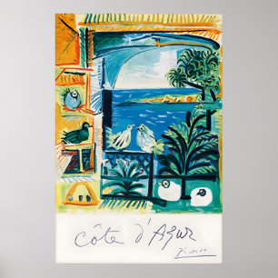 Côte d’Azur Vintage Reiseposter Druck, Französisch Poster