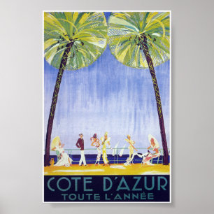 Côte d'Azur Frankreich Französische Riviera Vintag Poster