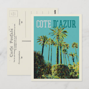 Cote d'Azur Frankreich, mediterrane Palmen Postkarte