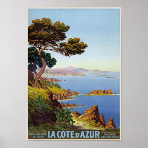 Côte d'Azur Frankreich Vintage Poster 1920