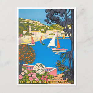 Côte d'Azur Frankreich Vintage-Reise Postkarte