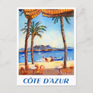 Côte d'Azur Frankreich Vintage-Reise Postkarte