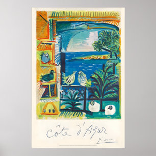 Côte d'Azur Frankreich Vintage Reiseposter Druck Poster