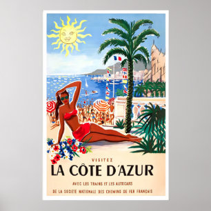 Côte D'Azur Französische Riviera Frankreich Nizza Poster
