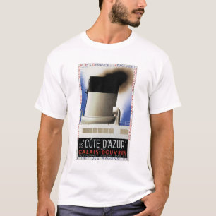 Cote d'Azur Kanal-Fähren-Plakat-T - Shirt
