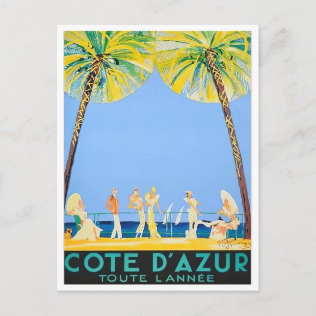 Cote D'Azur Reisezeit Postkarte (Vorderseite)