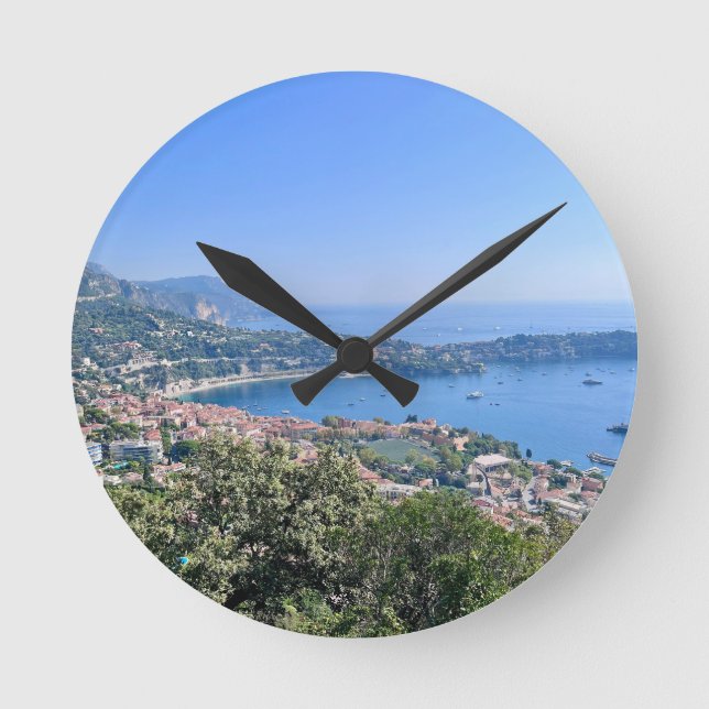 Côte d'Azur Runde Wanduhr (Vorderseite)