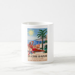 Côte d'Azur Vintage französische Reise Kaffeetasse