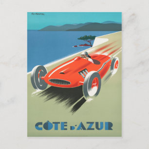 Cote d'Azur Vintages französisches Reiseplaner Postkarte
