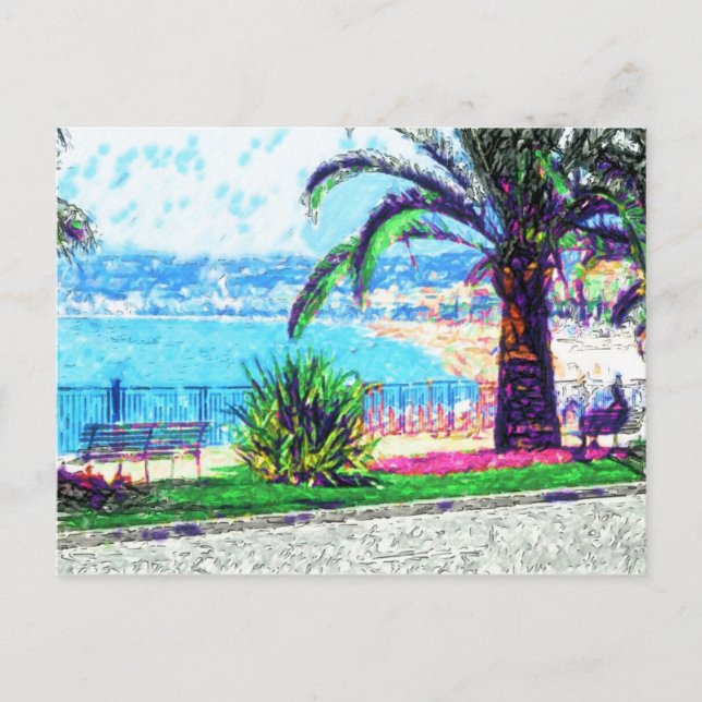 Cote d'Azur - Wish you Wish here Postkarte (Vorderseite)