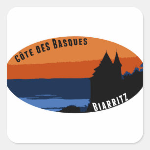 Côte des Basques Biarritz Quadratischer Aufkleber