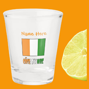 Côte d'Ivoire Elfenbeinküste Flagge Orange Persona Schnapsglas