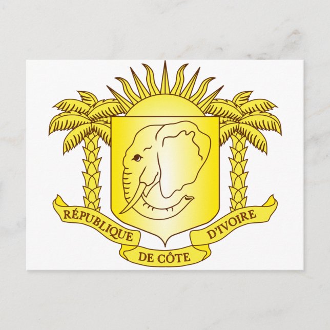 Côte d'ivoire-Emblem Postkarte (Vorderseite)
