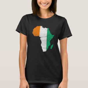 Côte d'Ivoire Flag Afrika Kontinentale Silhouette T-Shirt