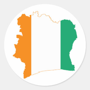 Côte d'Ivoire Flaggenplan CI Runder Aufkleber