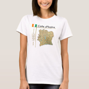 Côte d'Ivoire Karte + Flagge + T - Shirt