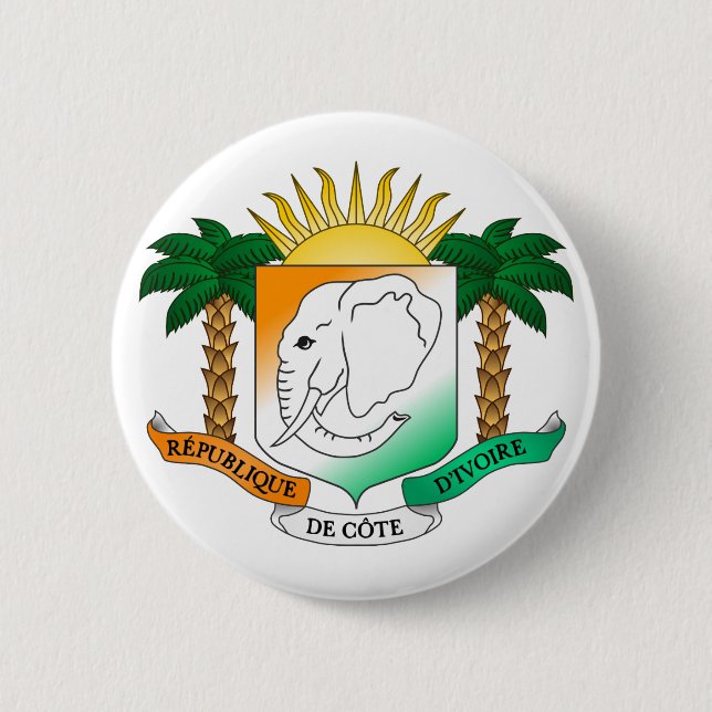Côte d'Ivoire offizielles Wappen Wappenkunde Symbo Button (Vorderseite)