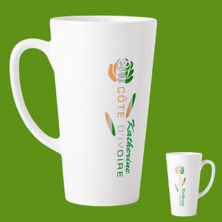Côte d'Ivoire Rose Flag Personalisiert große Milchtasse