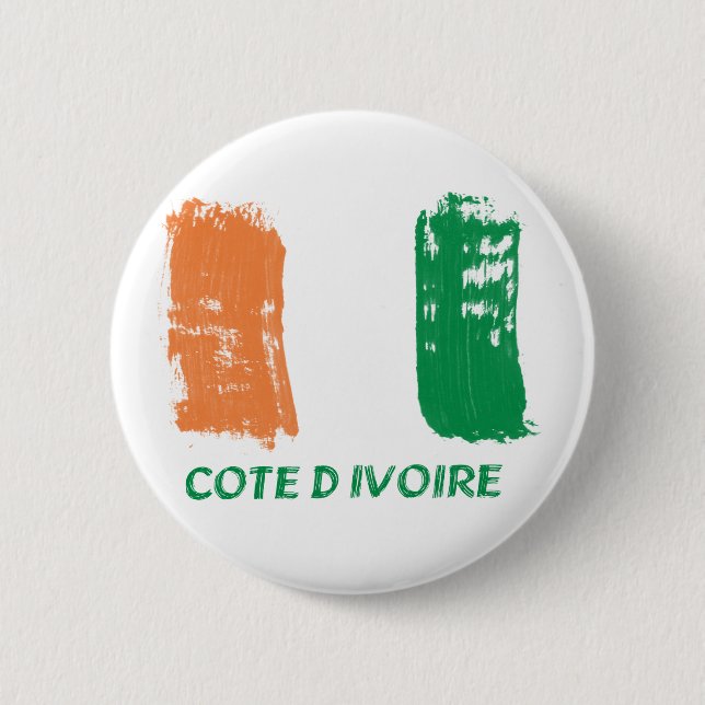 Cote d'Ivore Flaggenentwurf Button (Vorderseite)