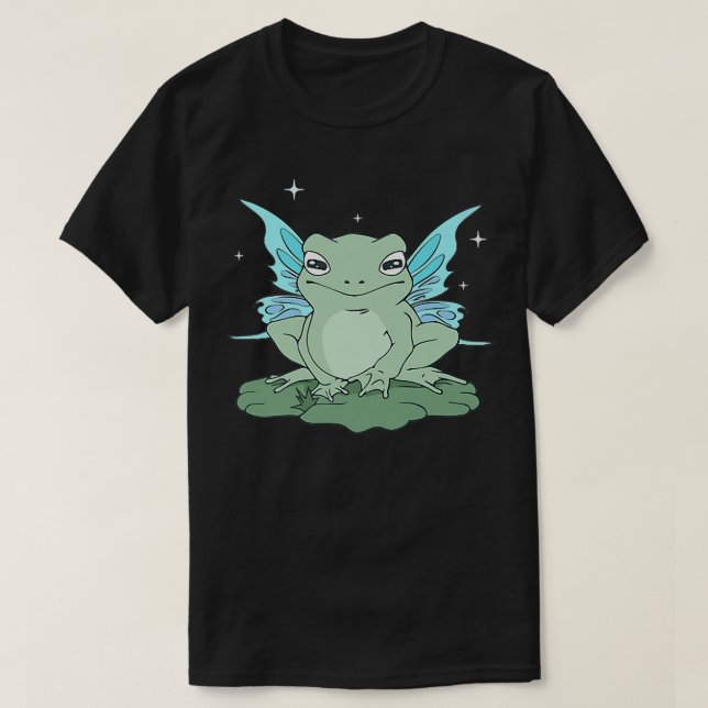 Cotgcore Ästhetische Niedliche Fairy Frog Frogcore T-Shirt (Design vorne)