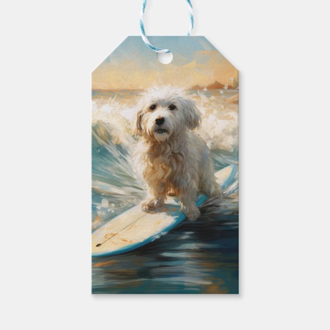 Coton De Tulear Beach Surfmalerei Geschenkanhänger (Vorderseite)
