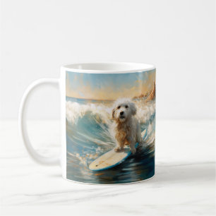 Coton De Tulear Beach Surfmalerei Kaffeetasse