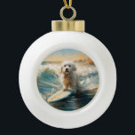Coton De Tulear Beach Surfmalerei Keramik Kugel-Ornament<br><div class="desc">Tauchen Sie ein in die spielerische Welt des Kaninchen-Abenteuers mit diesem faszinierenden Bild. Ein gepflegter Hund geht zu den Wellen und reitet geschickt auf einem sonnengeküssten Strand. Das lebendige Kunstwerk vereint wunderbar das Wesentliche der Erregung am Strand, während der Hund furchtlos auf den Wellen reitet und den Geist von Spaß...</div>