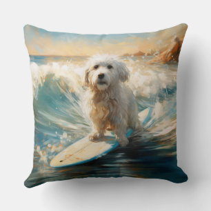 Coton De Tulear Beach Surfmalerei Kissen