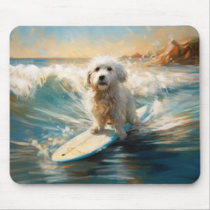 Coton De Tulear Beach Surfmalerei Mousepad