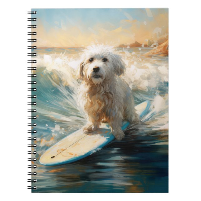 Coton De Tulear Beach Surfmalerei Notizblock (Vorderseite)
