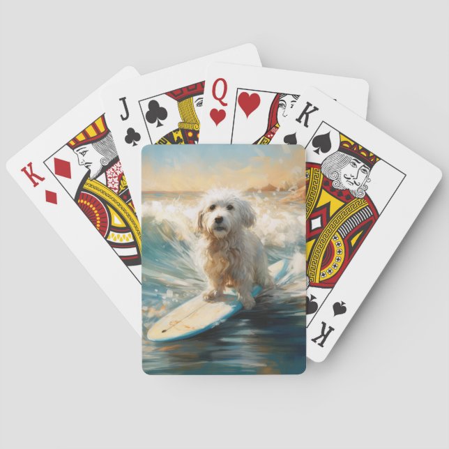 Coton De Tulear Beach Surfmalerei Spielkarten (Rückseite)