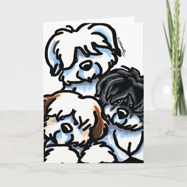 Coton de Tulear Cartoon Karte (Vorderseite)