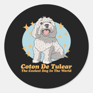 Coton de Tulear Cooler Hund   Coton de Tulears Runder Aufkleber