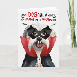 Coton De Tulear Dog Count DOGcula Funny Halloween Feiertagskarte